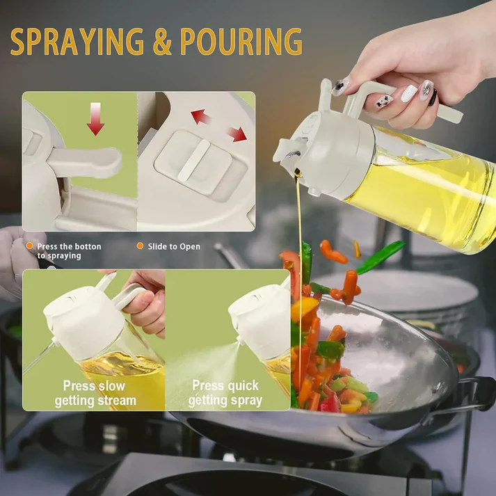 2-in-1 Glass Oil Sprayer and Dispenser Bottle-SASTASNAP