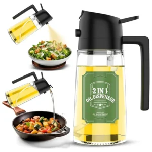 2-in-1 Glass Oil Sprayer and Dispenser Bottle-SASTASNAP
