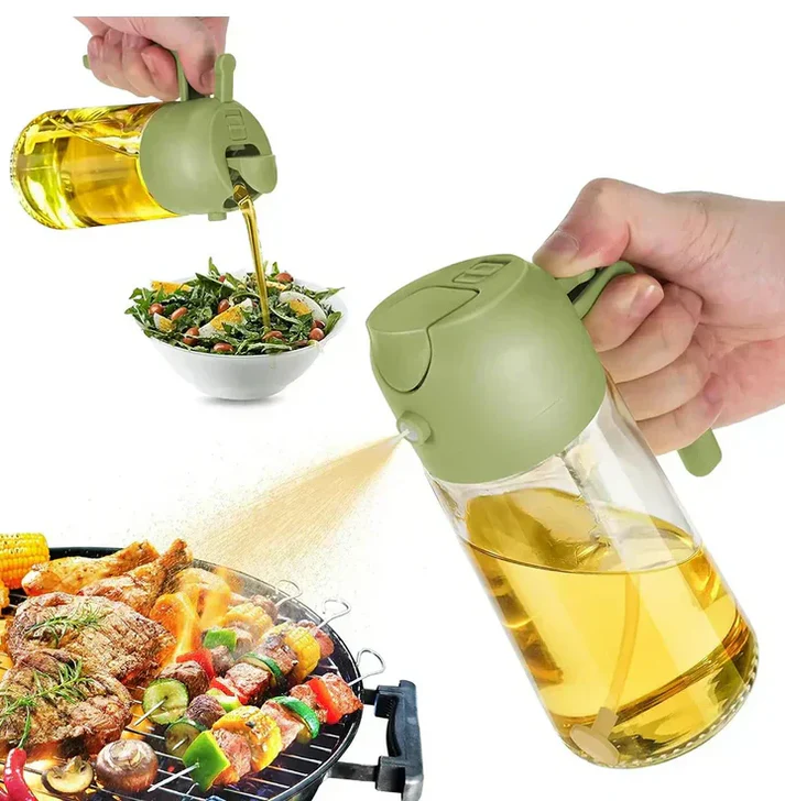 2-in-1 Glass Oil Sprayer and Dispenser Bottle-SASTASNAP