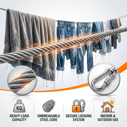 Heavy-Duty Stainless Steel Cloth Hanging Wire